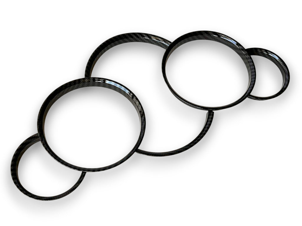 Gloss Carbon Fiber Style Dashboard Gauge Ring Bezel Trim Set For Porsche Cayenne 955 957