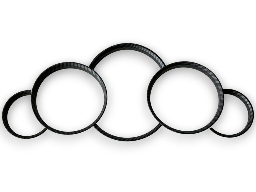 Matte Carbon Fiber Style Dashboard Gauge Ring Bezel Trim Set For Porsche Cayenne 955 957