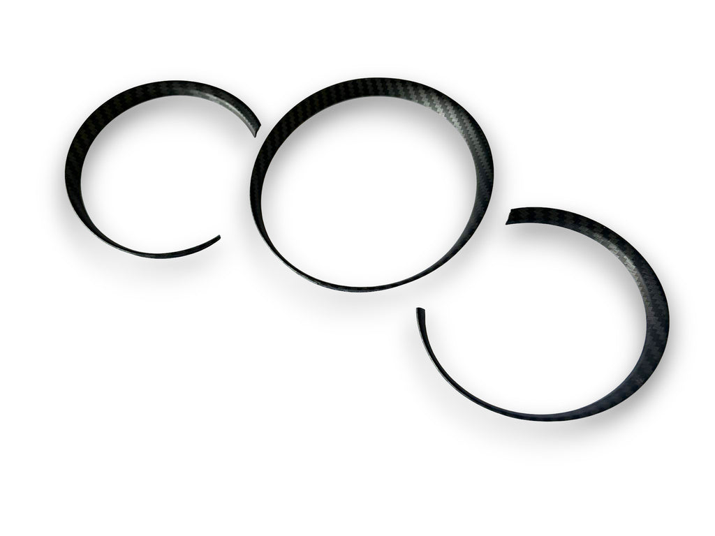 Matte Carbon Fiber Style Dashboard Gauge Ring Bezel Trim Set For Porsche 718 Cayman Boxster