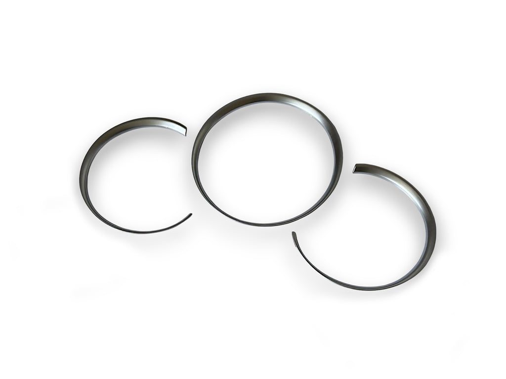 Matte Chrome Dashboard Gauge Ring Bezel Trim Set Matte Chrome For Porsche 986 Boxster
