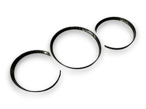 Gloss Carbon Fiber Style Dashboard Gauge Ring Bezel Trim Set For Porsche 987 Cayman Boxster