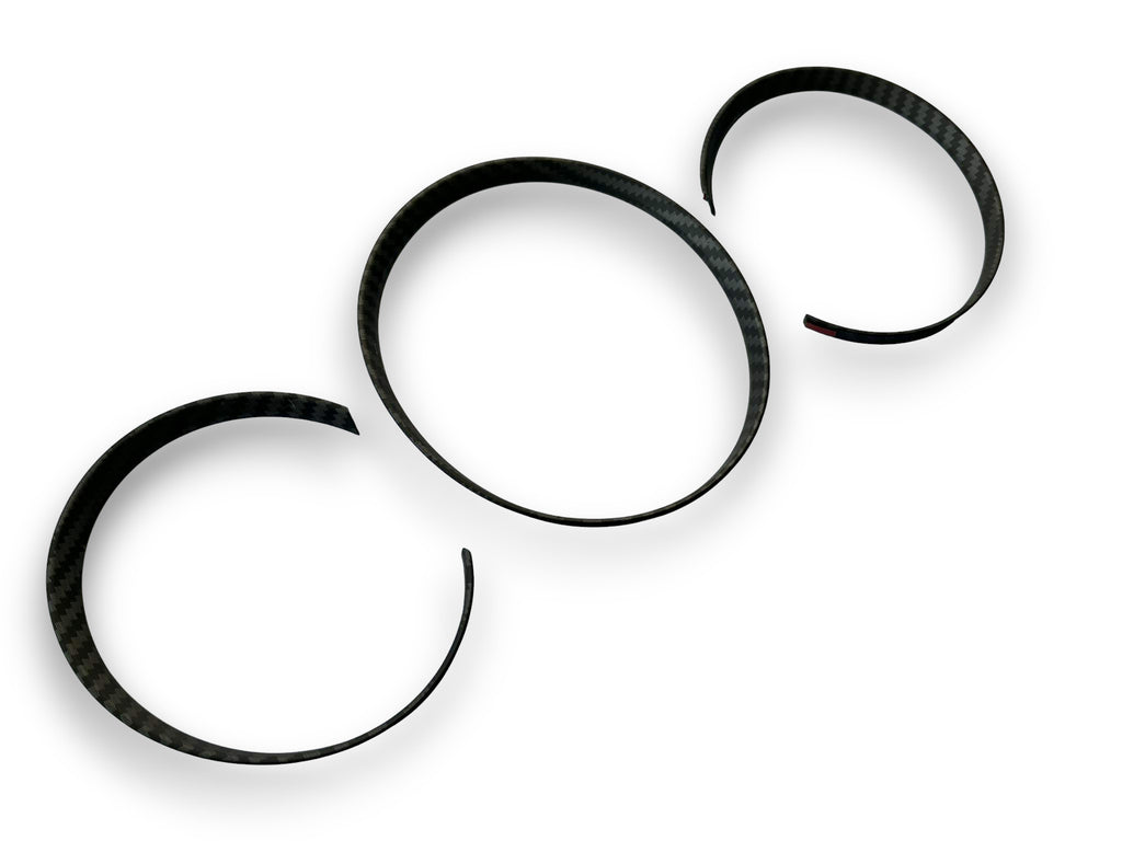 Matte Carbon Fiber Style Dashboard Gauge Ring Bezel Trim Set For Porsche 987 Cayman Boxster