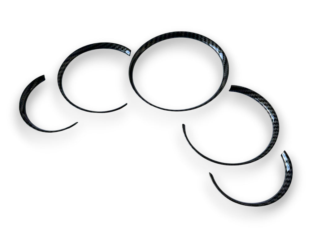 Gloss Carbon Fiber Style Dashboard Gauge Ring Bezel Trim Set For Porsche 996 911