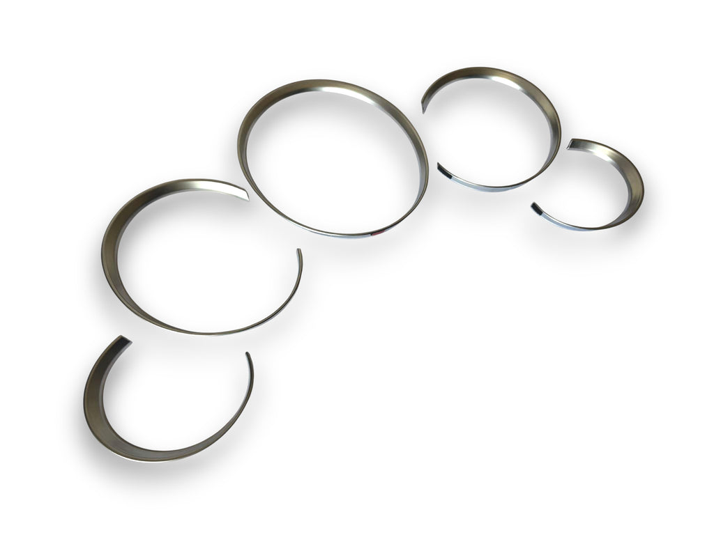 Matte Chrome Dashboard Gauge Ring Bezel Trim Set For Porsche 997 911