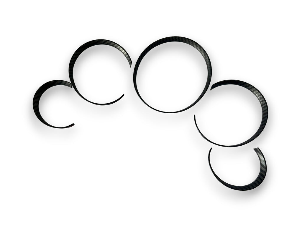 Matte Carbon Fiber Style Dashboard Gauge Ring Bezel Trim Set For Porsche 997 911