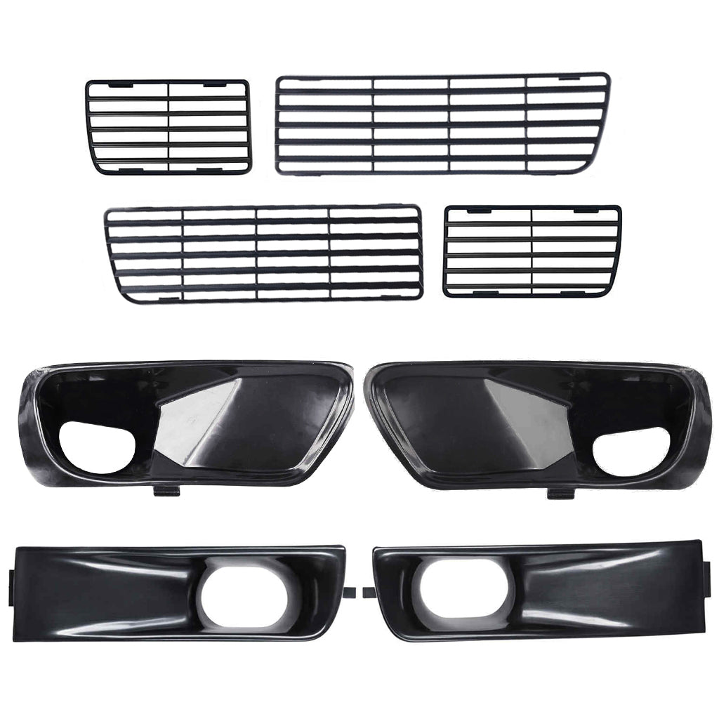 US Bumper Upper Lower Grille 8 Pcs Set For VW MK3 Golf Jetta