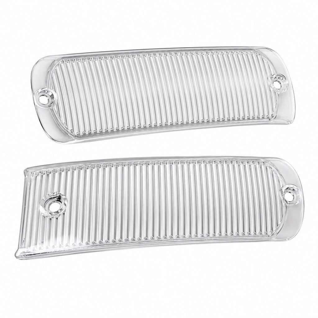 Porsche 911 964 RS style dummy fog light clear lens blanks pair on white background