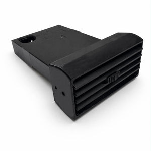 Close-up of Volvo 240 center air vent retractable cup holder unit